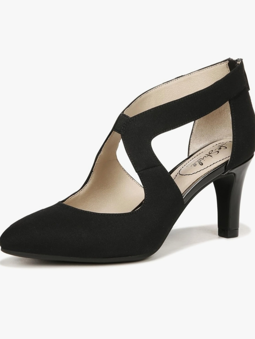 Life Stride Black Suede Cutout Dress Pumps Size 8.5